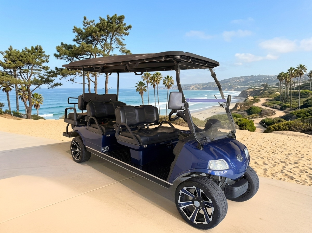 6-passenger golf cart rental in La Jolla from Family Local Golf Carts